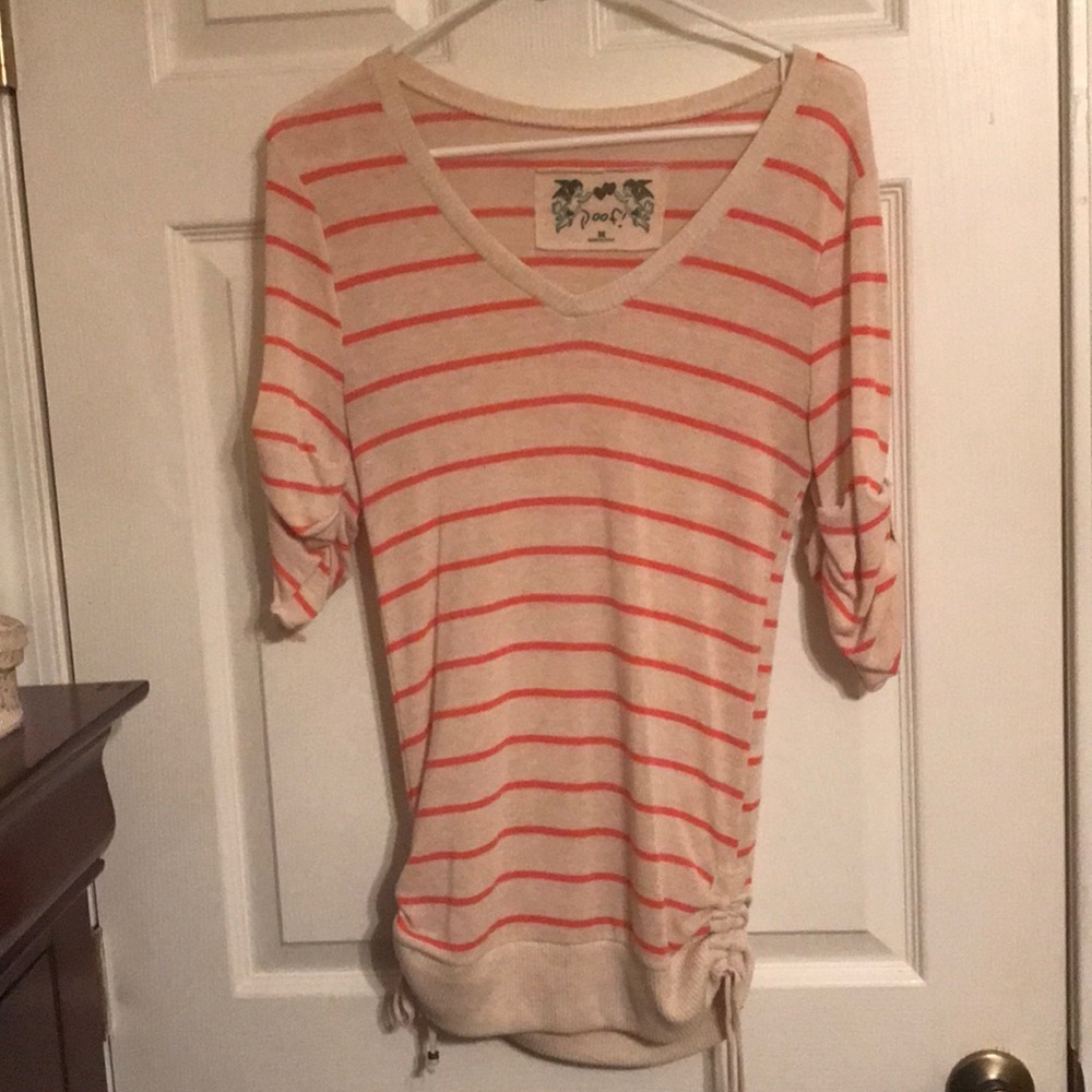 Striped mid length sleeve medium shirt